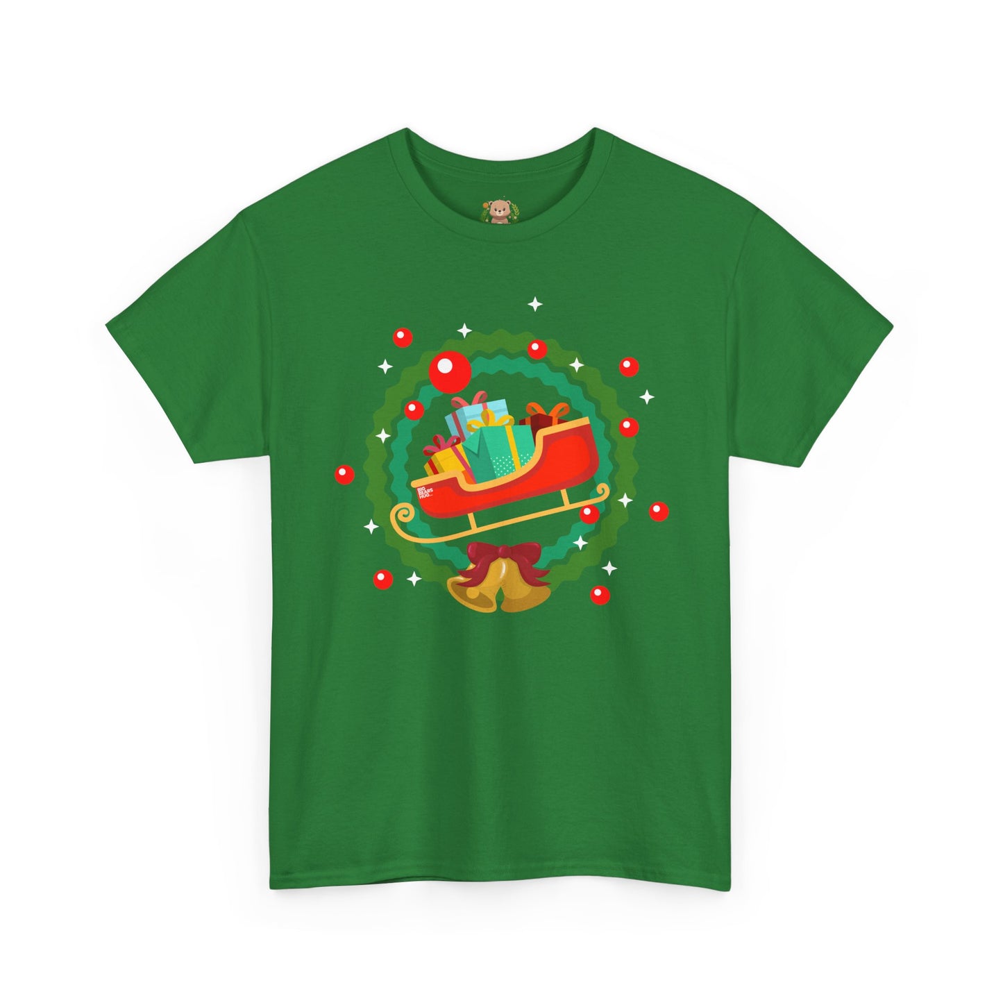 Santa coming with Christmas gifts (front) unisex crewneck t-shirt