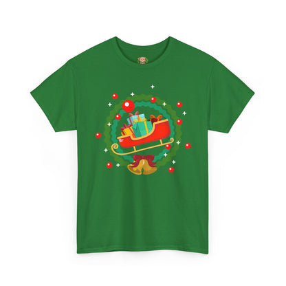 Santa coming with Christmas gifts (front) unisex crewneck t-shirt