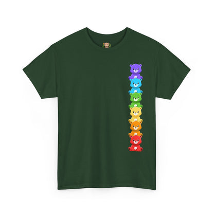 Rainbow bears line (front) unisex crewneck t-shirt