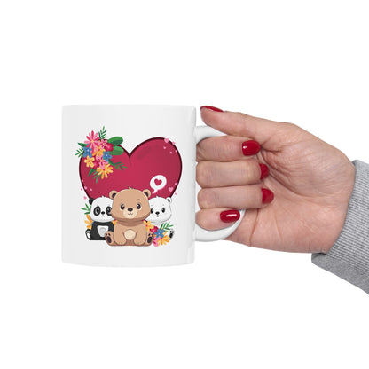 Bears full of love ceramic coffee/tea mug/cup (11oz/15oz)