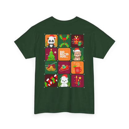 Bear hug Christmas grid (back) unisex crewneck t-shirt