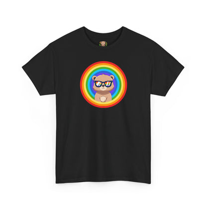 Rainbow Pancha bear rings (front) unisex crewneck t-shirt