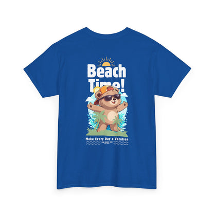 Beach time with Pancha (back) unisex crewneck t-shirt
