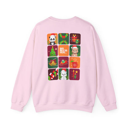 Bear hug Christmas grid (back) unisex crewneck sweatshirt