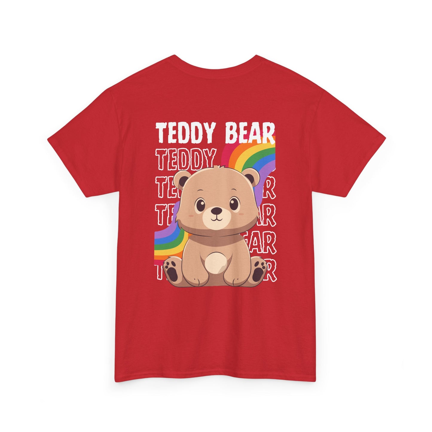 Teddy bear rainbow pancha (back) unisex crewneck t-shirt