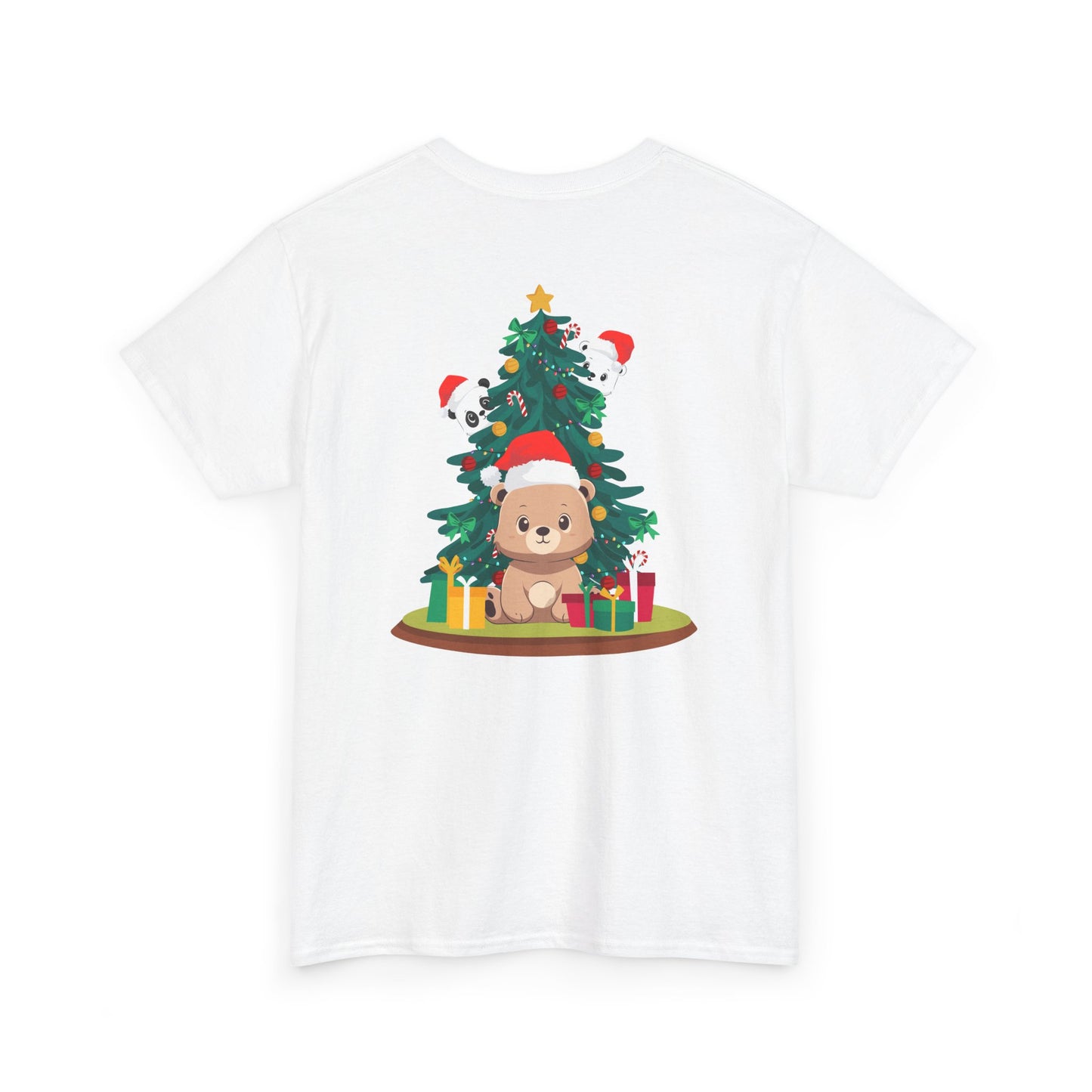 Peek a booo Christmas Santa bears (back) unisex crewneck t-shirt