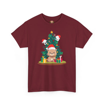Peek a booo Christmas Santa bears (front) unisex crewneck t-shirt