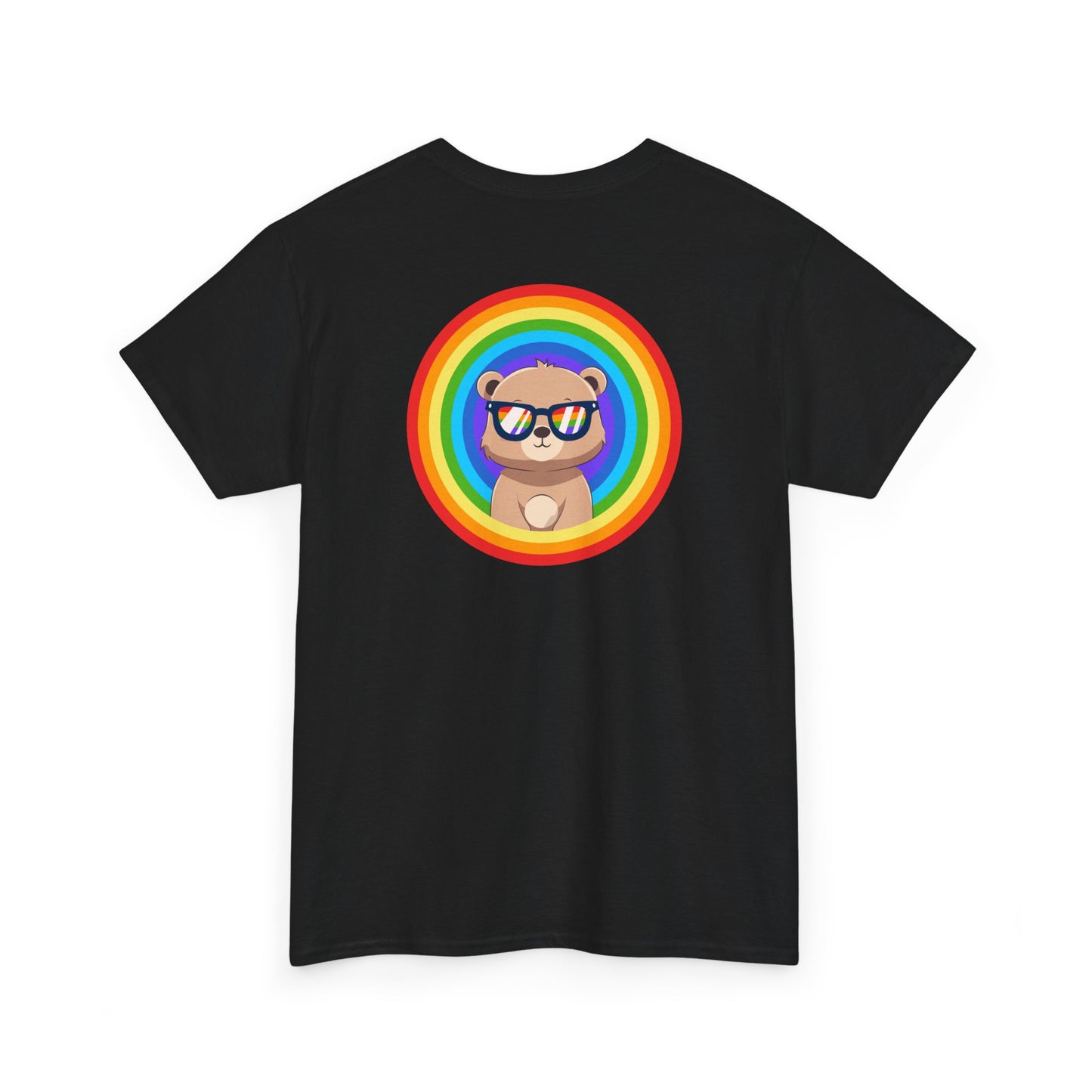 Rainbow Pancha bear rings (back) unisex crewneck t-shirt