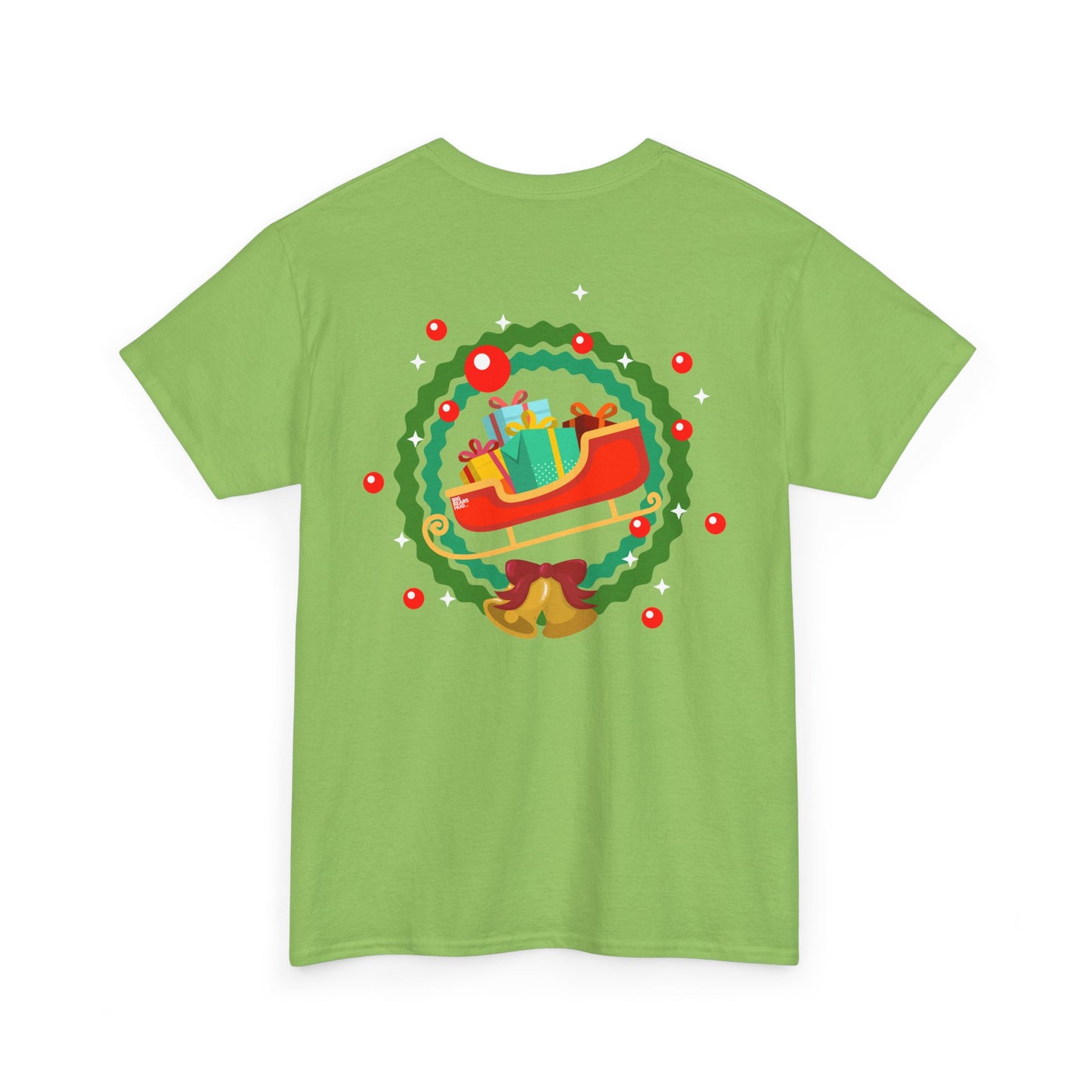 Santa coming with Christmas gifts (back) unisex crewneck t-shirt