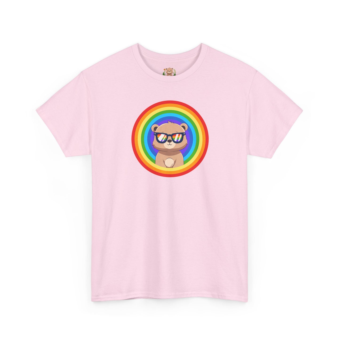 Rainbow Pancha bear rings (front) unisex crewneck t-shirt