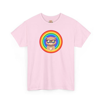 Rainbow Pancha bear rings (front) unisex crewneck t-shirt