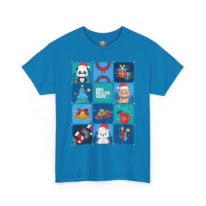 Bear hug cool Christmas grid (front) unisex crewneck t-shirt