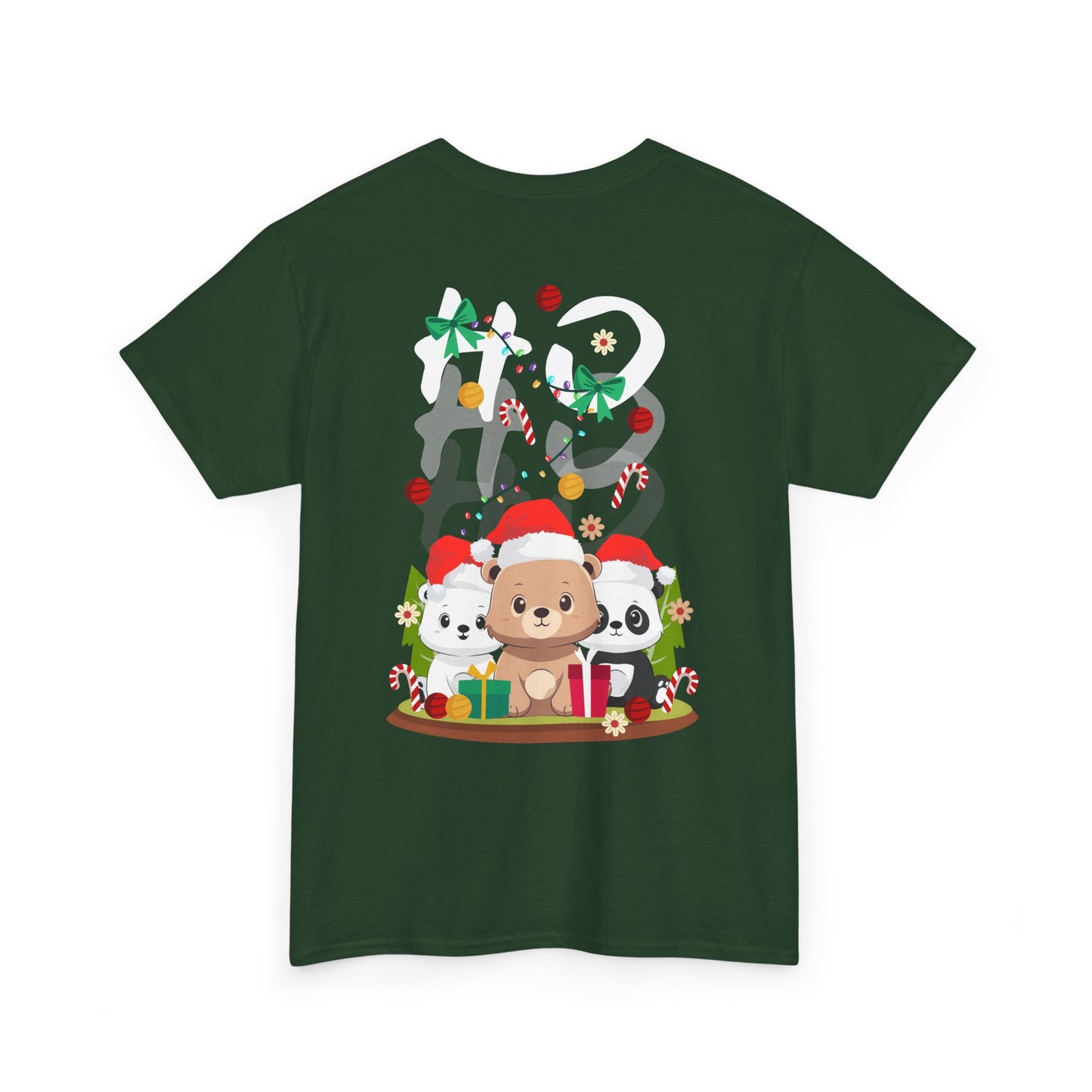 Ho Ho Ho Christmas bears (back) unisex crewneck t-shirt