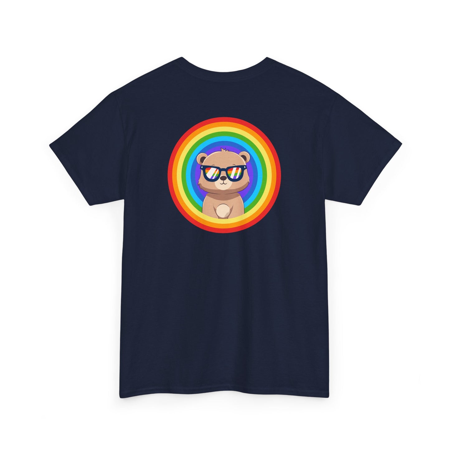 Rainbow Pancha bear rings (back) unisex crewneck t-shirt