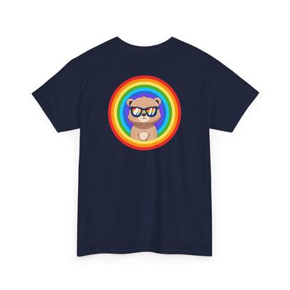 Rainbow Pancha bear rings (back) unisex crewneck t-shirt
