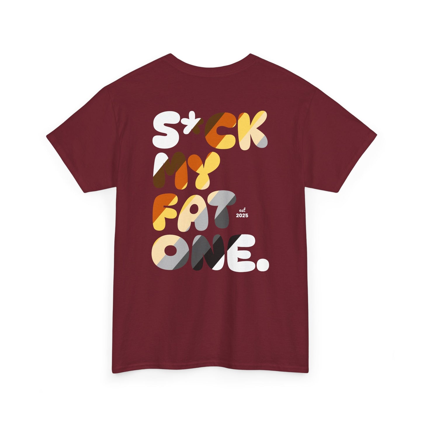 Suck my fat one bear flag (back) unisex crewneck t-shirt