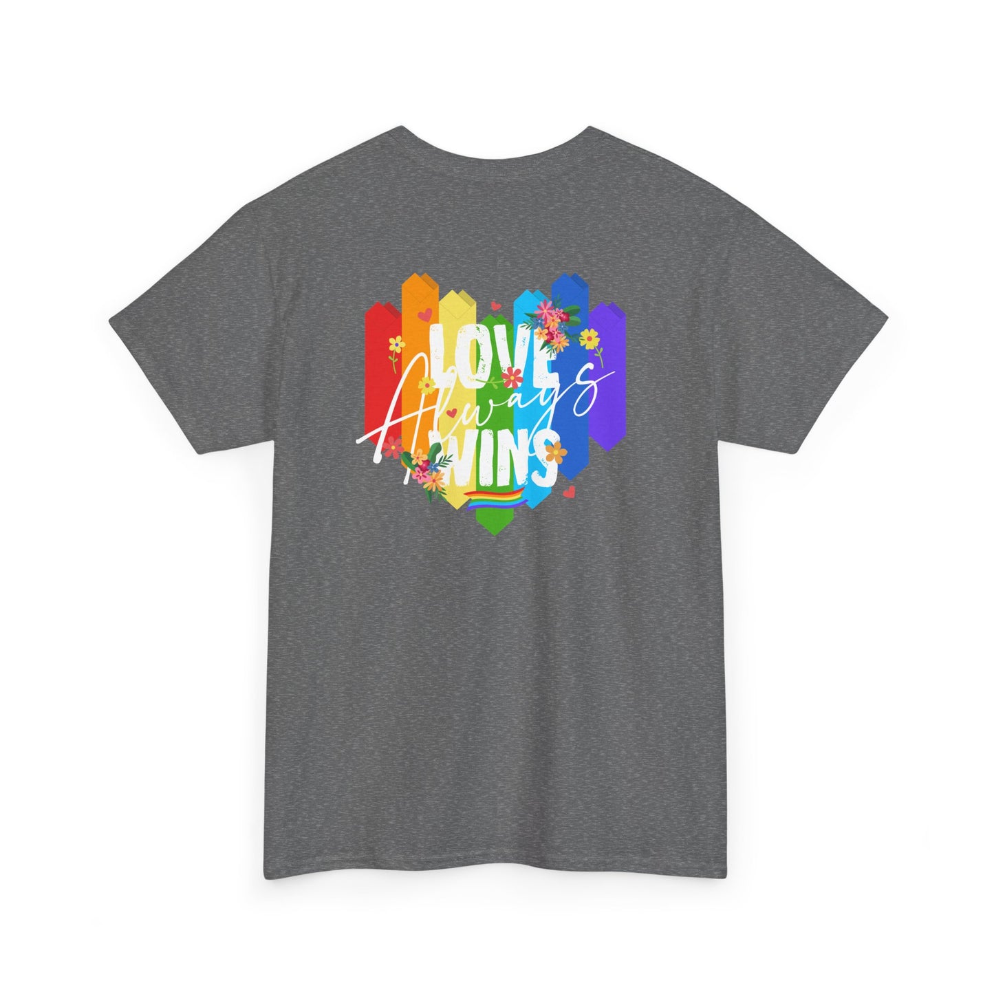 Love always wins rainbow (back) unisex crewneck t-shirt