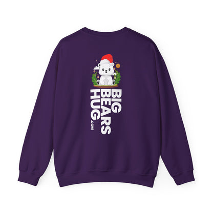 Snojo bear hug (back) Christmas unisex cozy crewneck sweatshirt