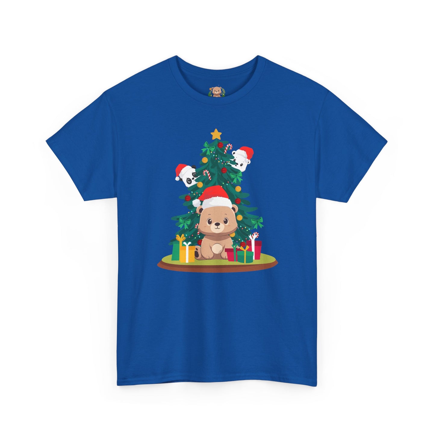 Peek a booo Christmas Santa bears (front) unisex crewneck t-shirt