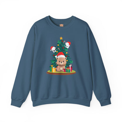 Peek a booo Christmas Santa bears unisex cozy crewneck sweatshirt