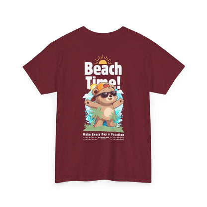 Beach time with Pancha (back) unisex crewneck t-shirt