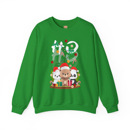 Ho Ho Ho Christmas bears (front) unisex cozy crewneck sweatshirt