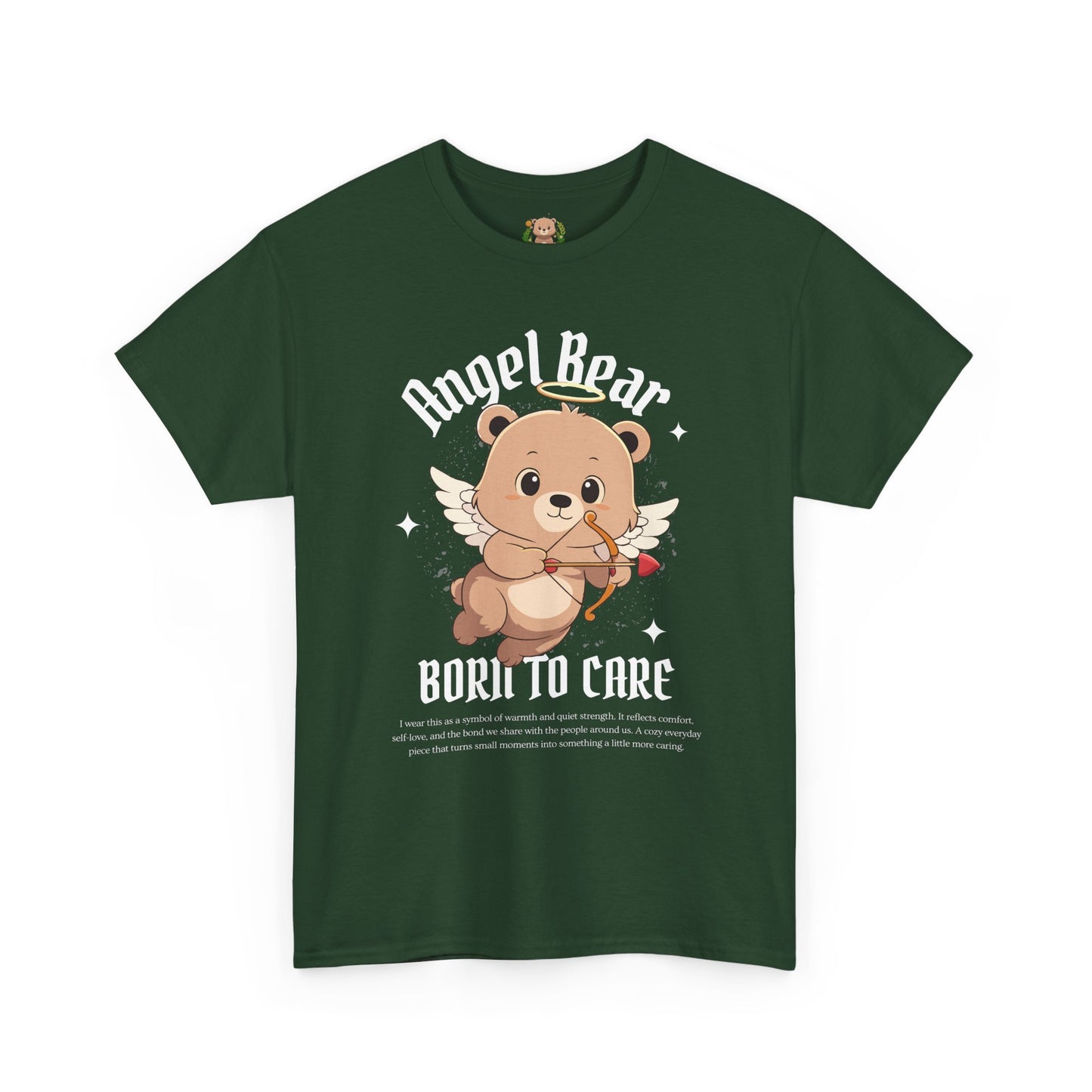 Angle bear, born to care (front) unisex crewneck t-shirt