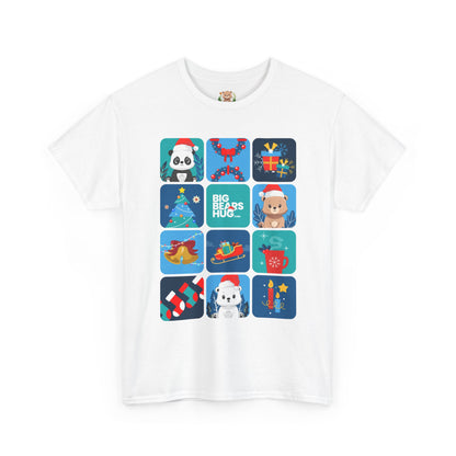 Bear hug cool Christmas grid (front) unisex crewneck t-shirt