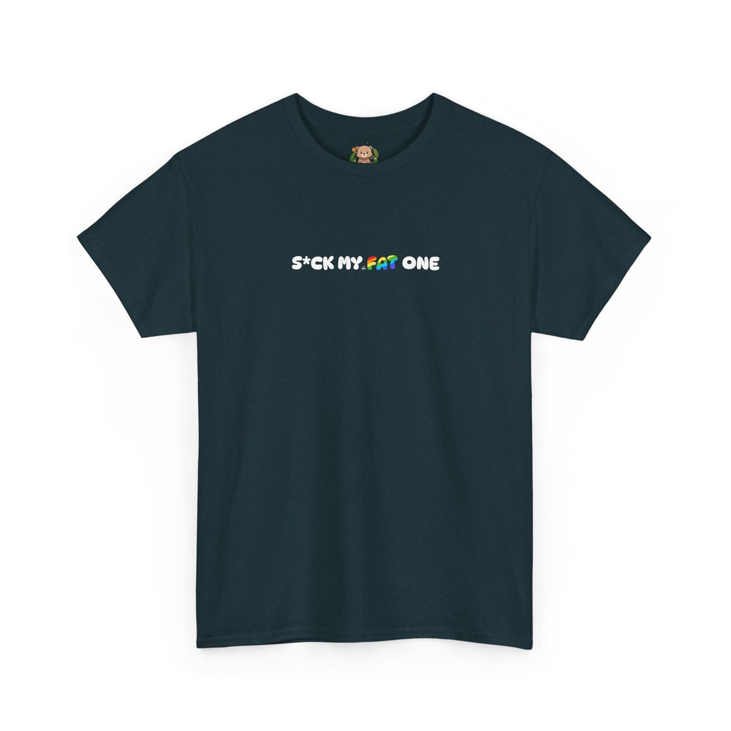 Suck my fat one rainbow mini (front) unisex crewneck t-shirt
