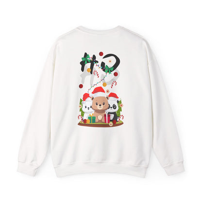 Ho Ho Ho Christmas bears (back) unisex cozy crewneck sweatshirt