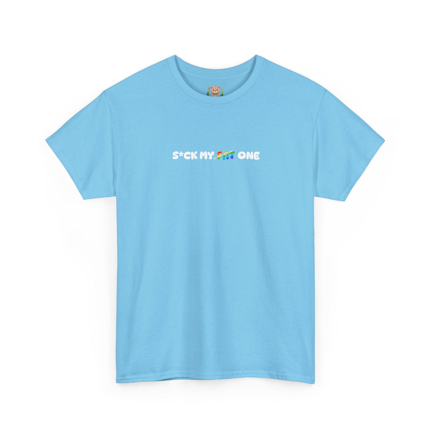 Suck my fat one rainbow mini (front) unisex crewneck t-shirt