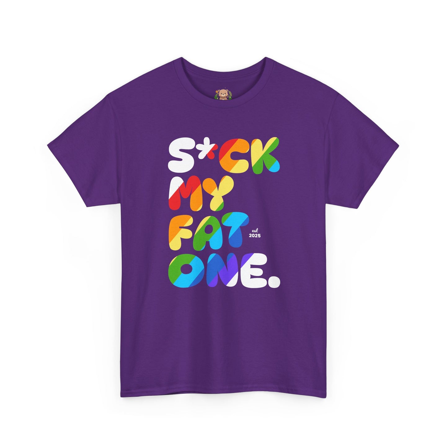 Suck my fat one rainbow (front) unisex crewneck t-shirt