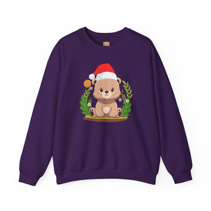 Pancha bear hug (front) Christmas unisex cozy crewneck sweatshirt