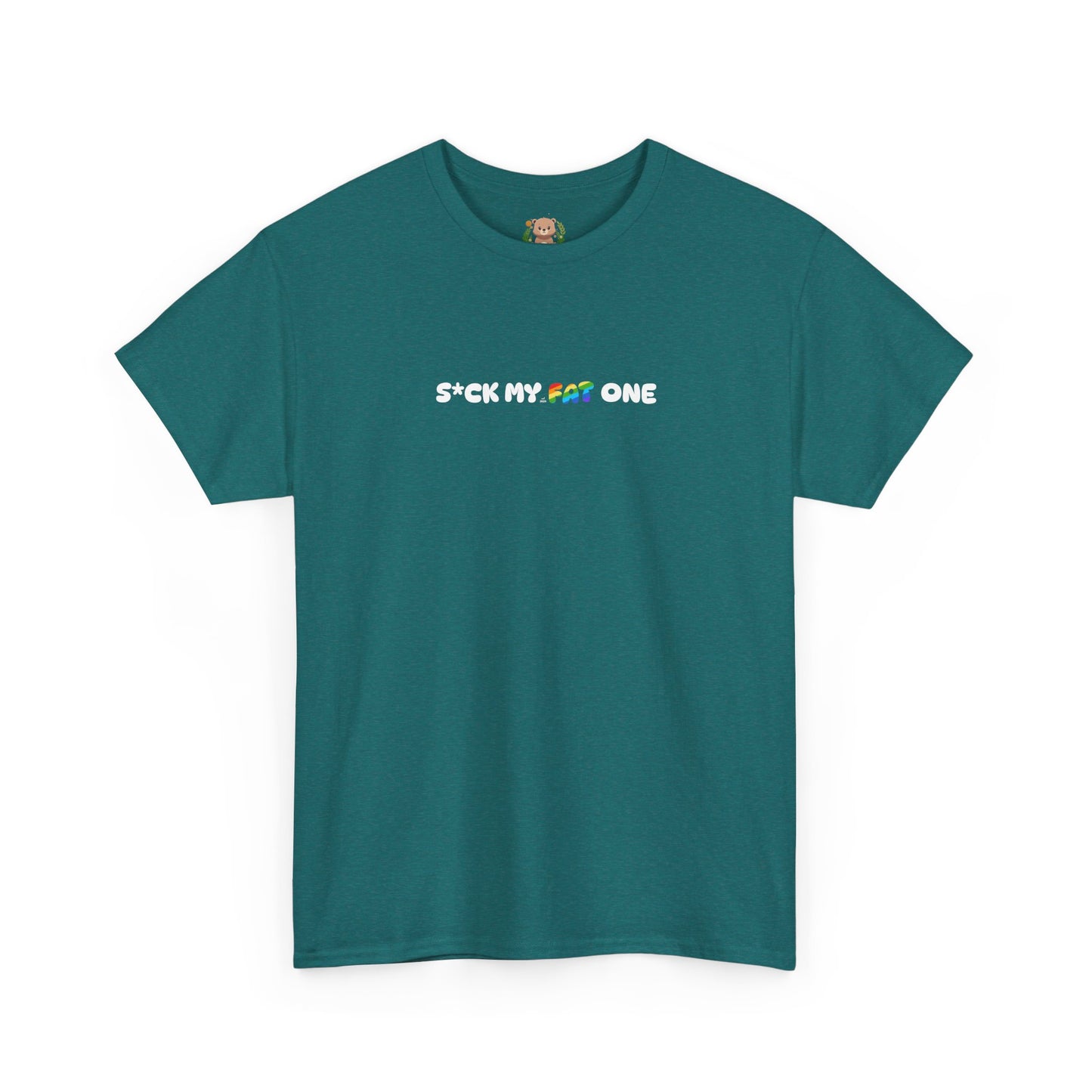Suck my fat one rainbow mini (front) unisex crewneck t-shirt