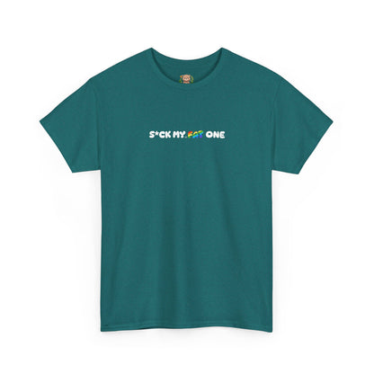 Suck my fat one rainbow mini (front) unisex crewneck t-shirt