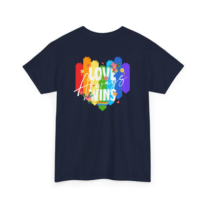 Love always wins rainbow (back) unisex crewneck t-shirt