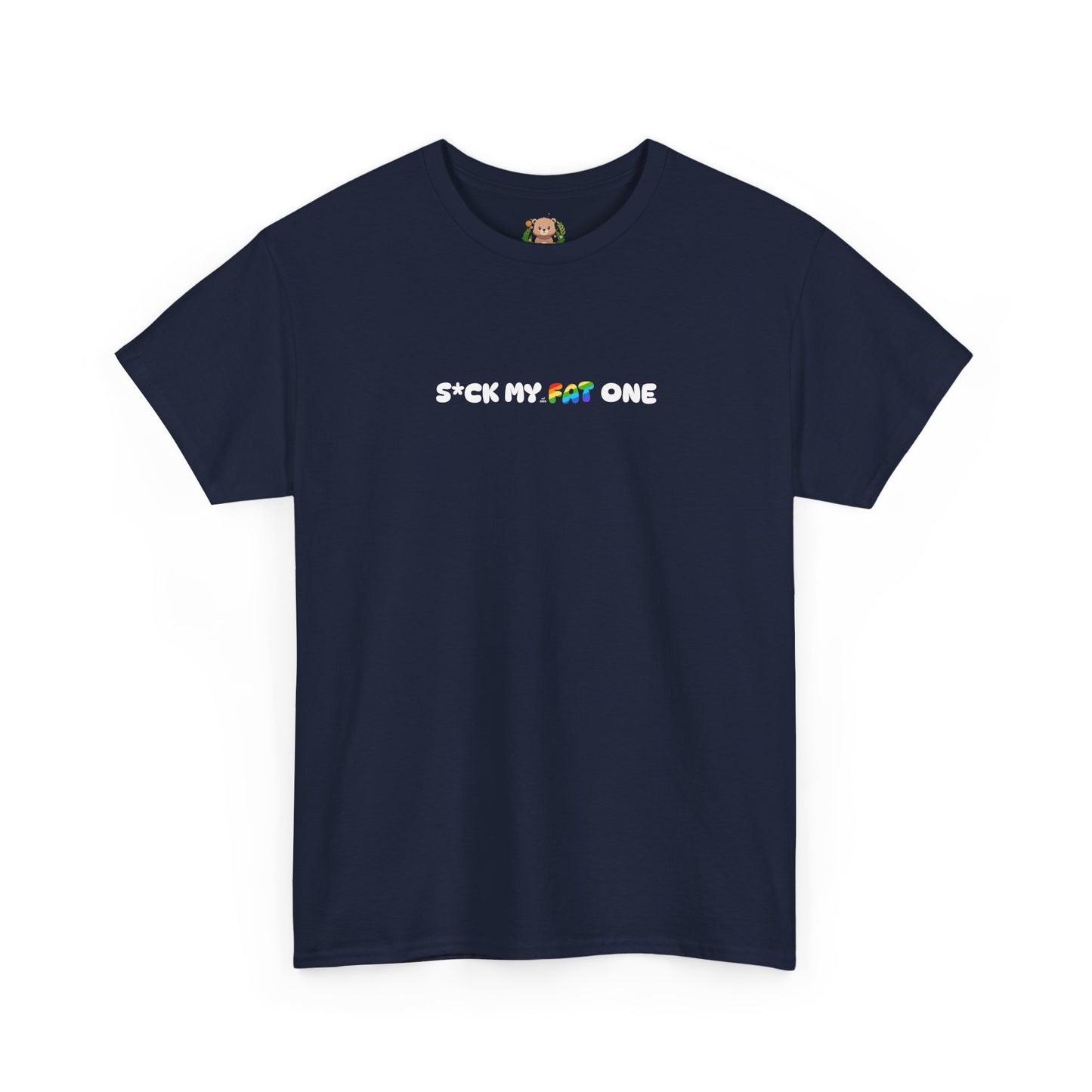 Suck my fat one rainbow mini (front) unisex crewneck t-shirt