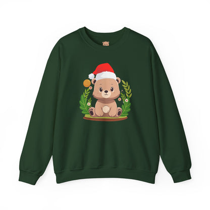 Pancha bear hug (front) Christmas unisex cozy crewneck sweatshirt
