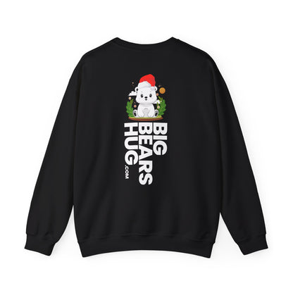 Snojo bear hug (back) Christmas unisex cozy crewneck sweatshirt