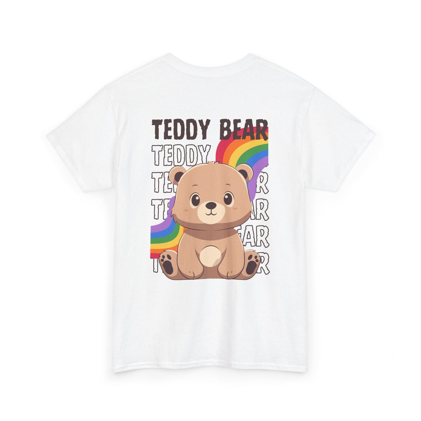 Teddy bear rainbow pancha (back) unisex crewneck t-shirt