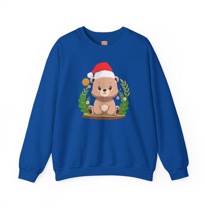 Pancha bear hug (front) Christmas unisex cozy crewneck sweatshirt