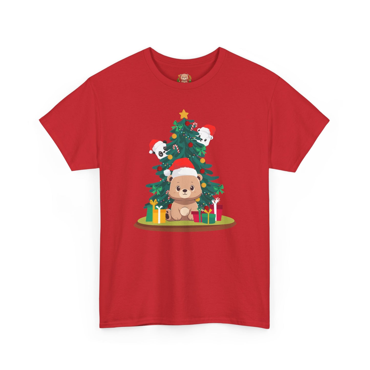 Peek a booo Christmas Santa bears (front) unisex crewneck t-shirt