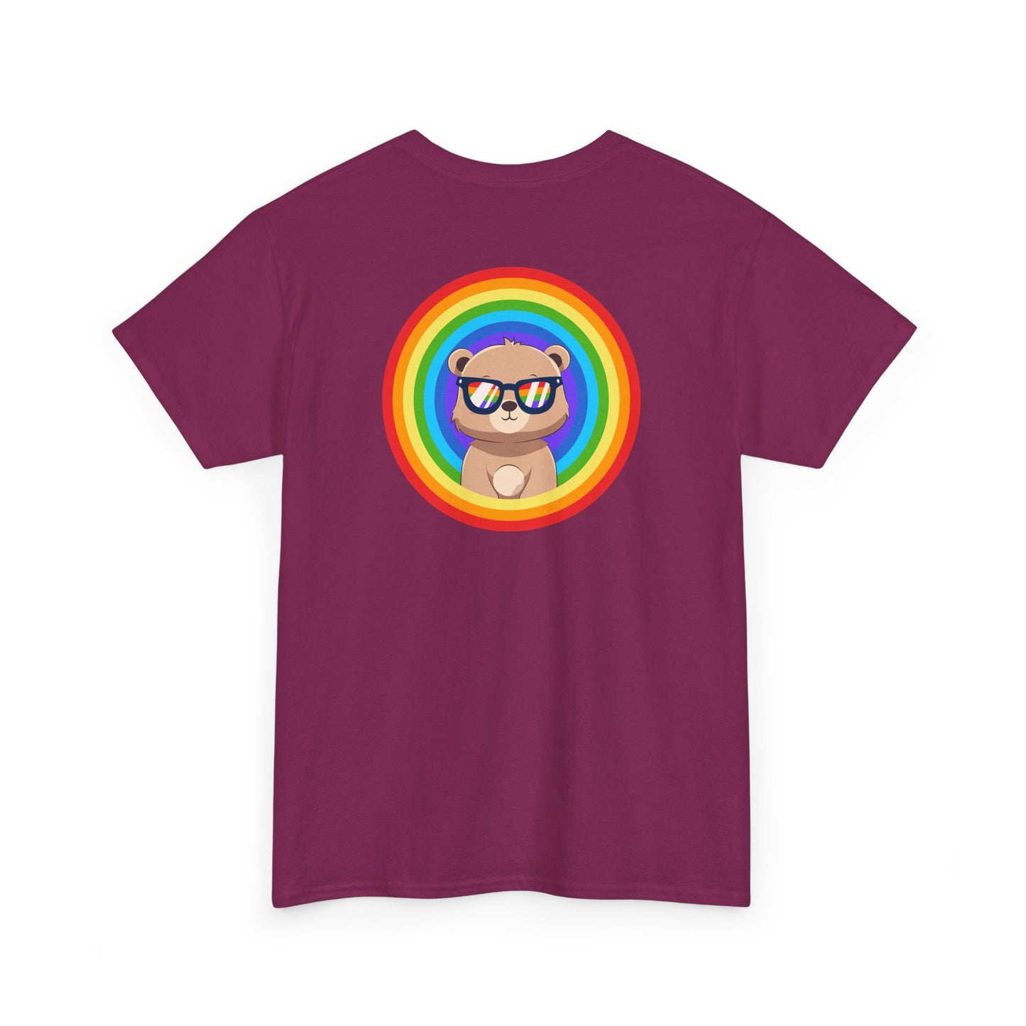 Rainbow Pancha bear rings (back) unisex crewneck t-shirt