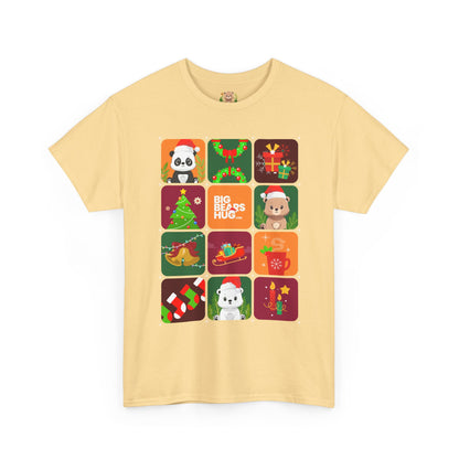 Bear hug Christmas grid (front) unisex crewneck t-shirt