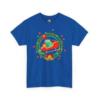 Santa coming with Christmas gifts (front) unisex crewneck t-shirt