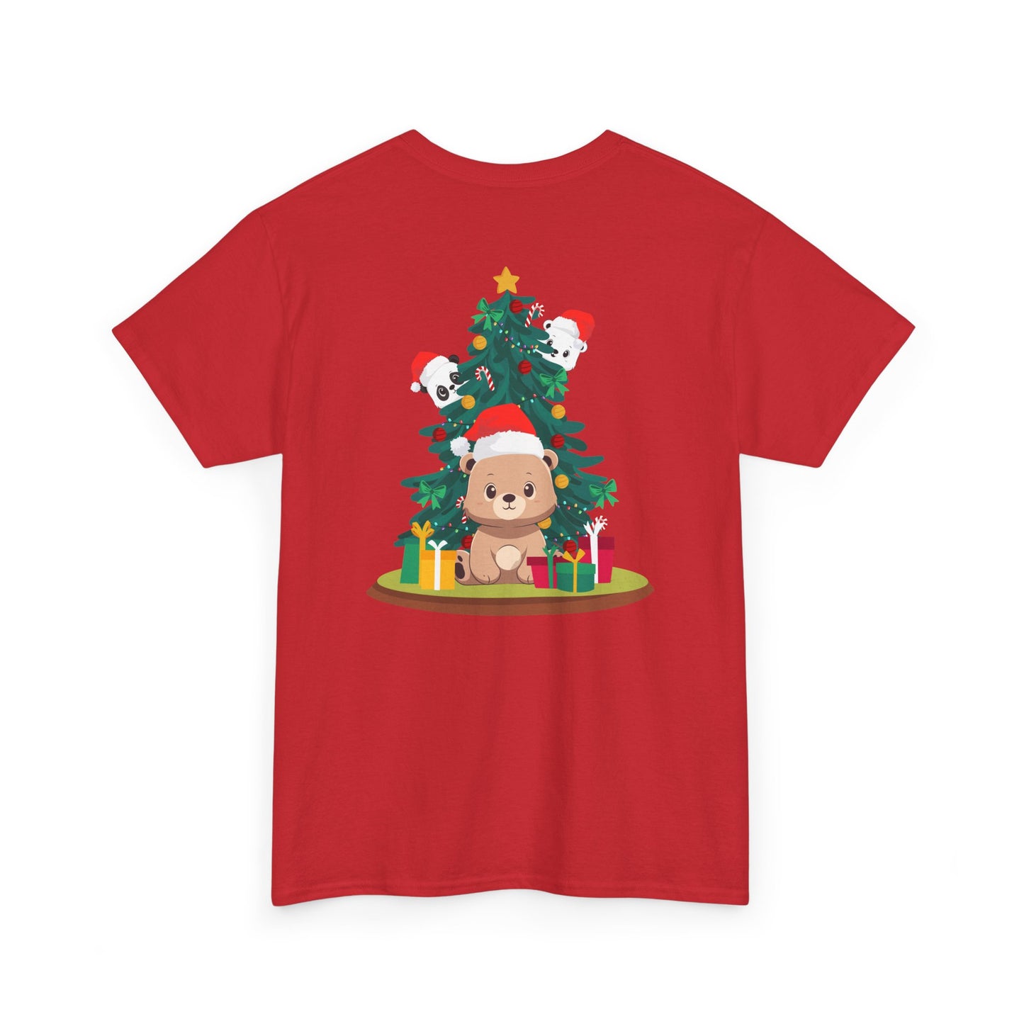 Peek a booo Christmas Santa bears (back) unisex crewneck t-shirt