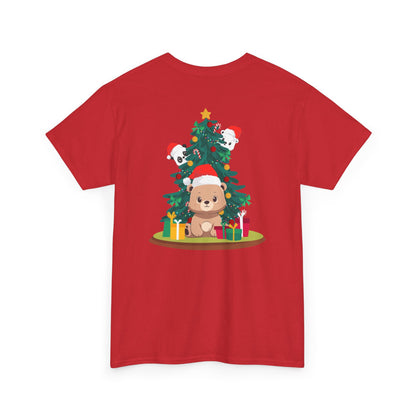 Peek a booo Christmas Santa bears (back) unisex crewneck t-shirt