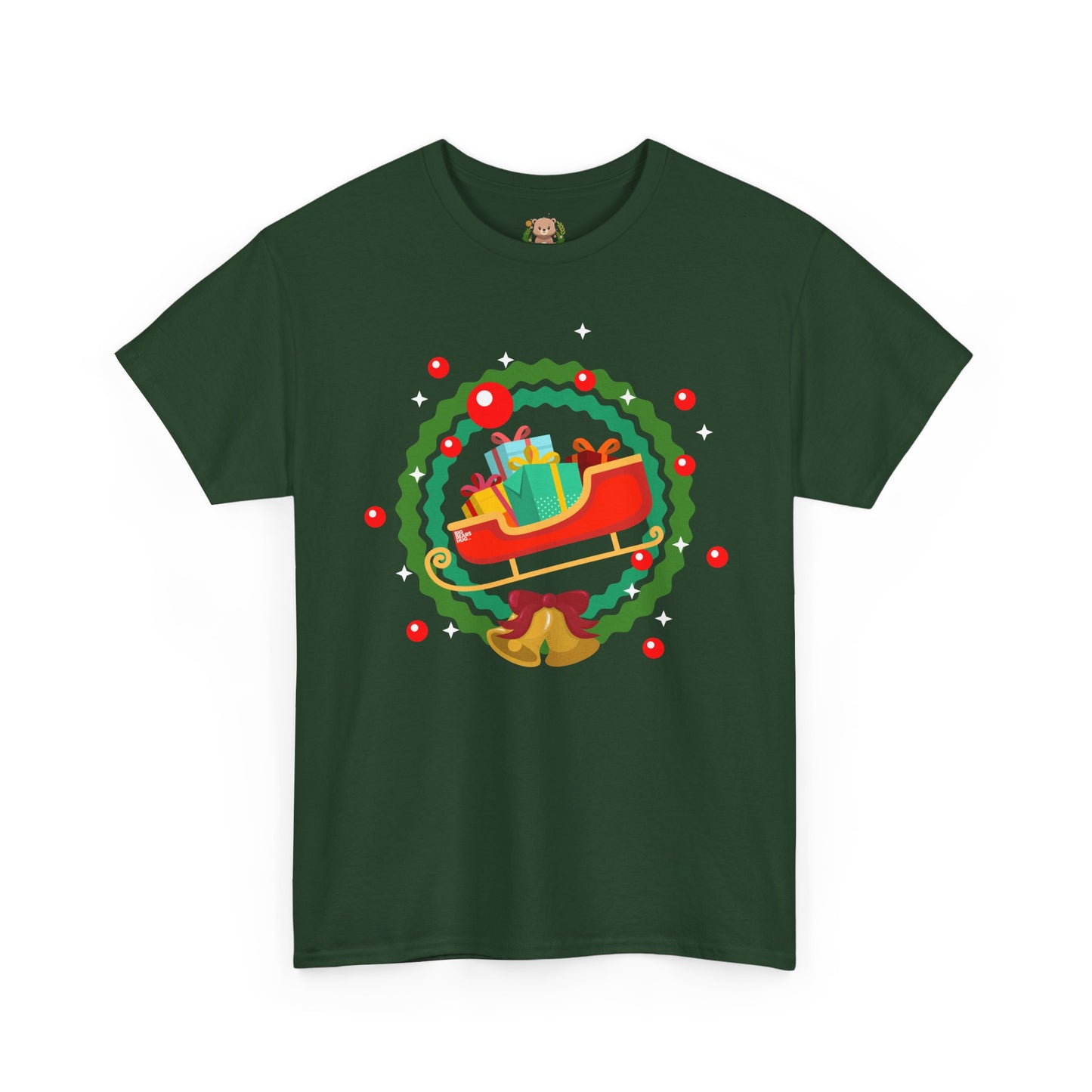 Santa coming with Christmas gifts (front) unisex crewneck t-shirt