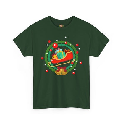 Santa coming with Christmas gifts (front) unisex crewneck t-shirt