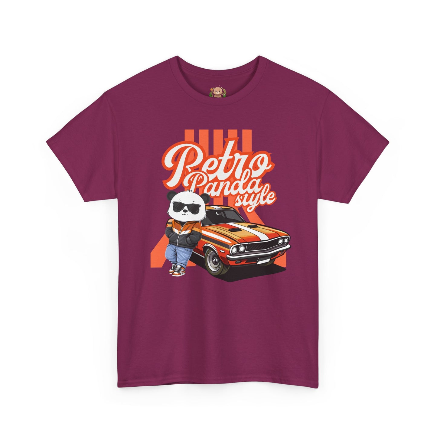 Retro panda style with Macho (front) unisex crewneck t-shirt